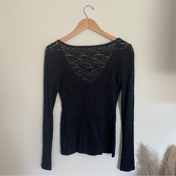 Free People ~ Intimately Free Whimsigoth Black Lace Keyhole Front Top - Picture 6 of 12
